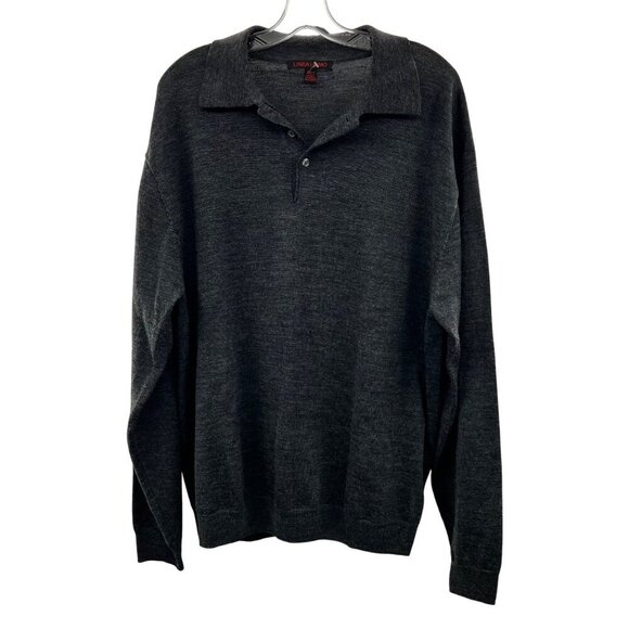 Linea Uomo Men's Wool Pullover Sweater Collared Gray Size 2XL Tall - Picture 1 of 8